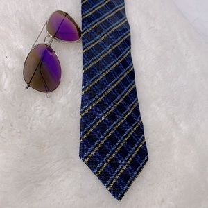 Bruno Piattelli Pure Silk Blue Tie Geometric design